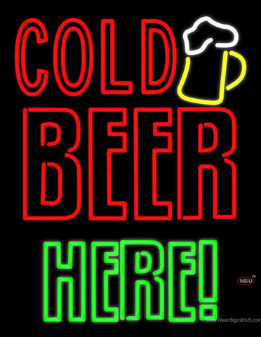 Cold Beer Here Real Neon Glass Tube Neon Sign