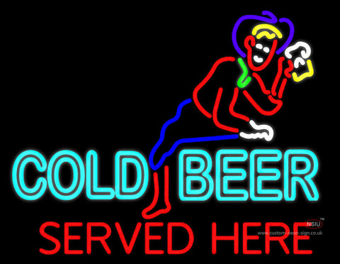 Cold Beer Served Here Neon Sign 