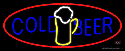 Cold Beer With Mug In Between Real Neon Glass Tube Neon Sign 