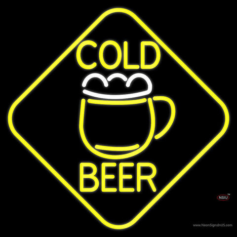 Cold Beer With Mug Real Neon Glass Tube Neon Sign