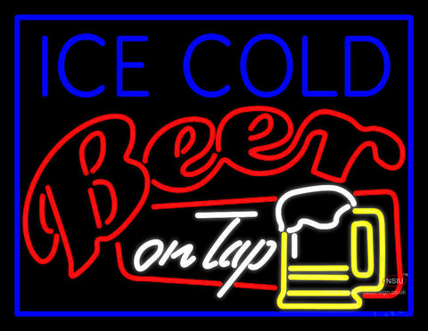 Ice Cold Beer On Top Neon Sign