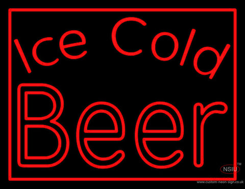 Red Ice Cold Beer Neon Sign 