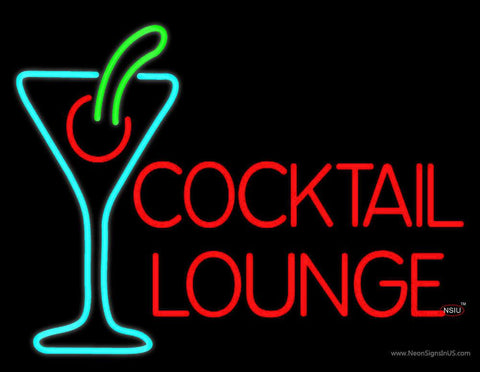 Cocktail Lounge With Martini Glass Real Neon Glass Tube Neon Sign