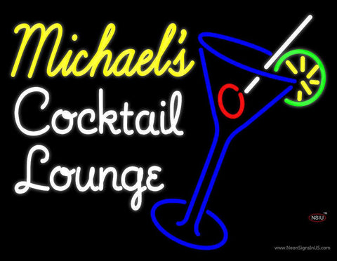 Cocktail Lounge With Martini Glass Real Neon Glass Tube Neon Sign 