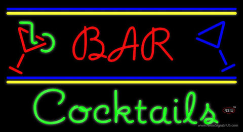 Bar Cocktails Real Neon Glass Tube Neon Sign