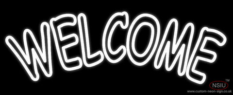 White Welcome Neon Sign