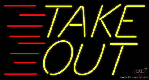 Yellow Take Out Neon Sign