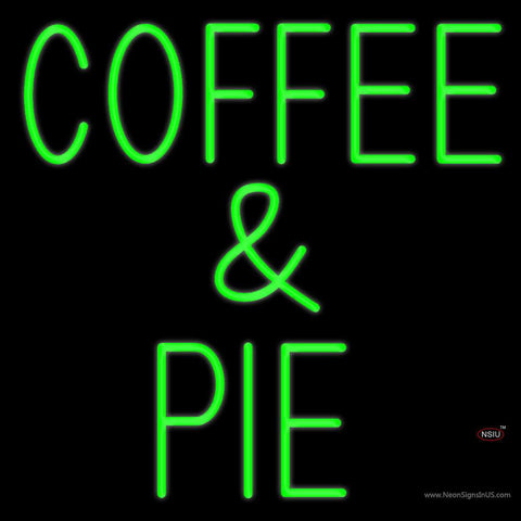 Green Coffee And Pie Real Neon Glass Tube Neon Sign 