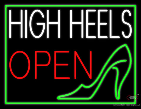 White High Heel Open Neon Sign