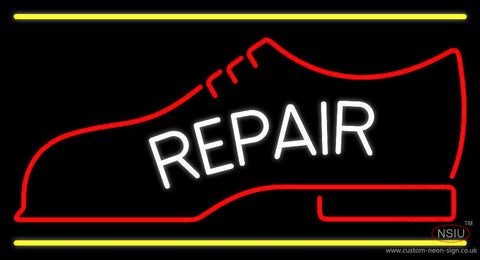 White Repair Shoe Logo Neon Sign