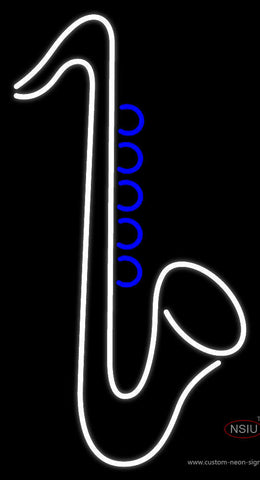 White Saxophone Neon Sign 