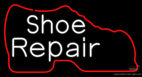 White Shoe Repair With Shoe Neon Sign 