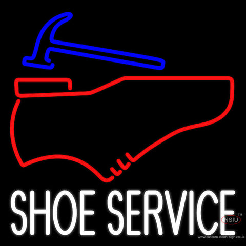 White Shoe Service Neon Sign 