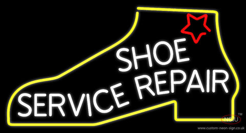 White Shoe Service Repair Neon Sign 