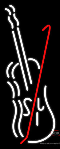 White Violin Neon Sign 