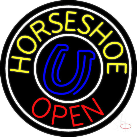 Yellow Horseshoe Open Real Neon Glass Tube Neon Sign