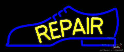 Yellow Repair Shoe Logo Neon Sign 