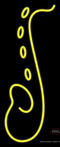 Yellow Saxophone Logo  Neon Sign 
