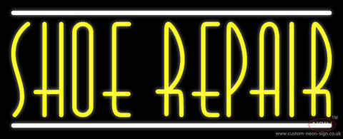 Yellow Shoe Repair Block Neon Sign 
