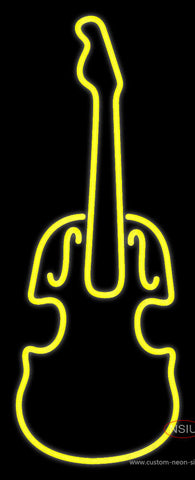 Yellow Violin Logo Neon Sign 