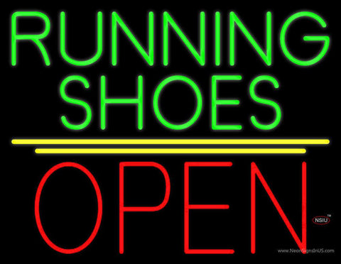 Green Running Shoes Open Real Neon Glass Tube Neon Sign 