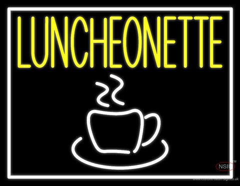 Luncheonette With Coffee Glass Neon Sign 