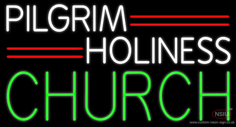 White Pilgrim Holiness Green Church Neon Sign