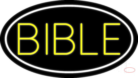 Yellow Bible Neon Sign