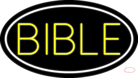 Yellow Bible Neon Sign 
