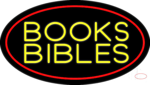 Yellow Books Bibles Neon Sign