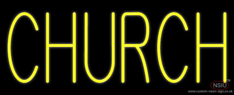 Yellow Church Neon Sign