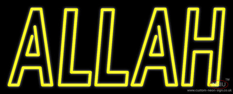 Yellow Double Stroke Allah Neon Sign 