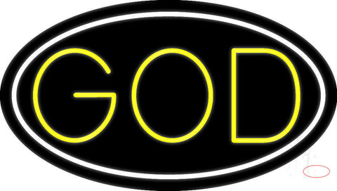 Yellow God Neon Sign