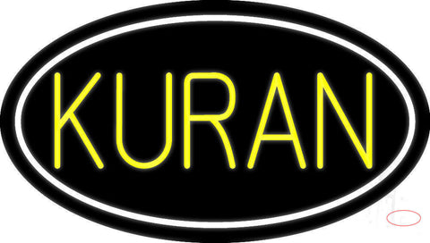 Yellow Kuran With Border Neon Sign