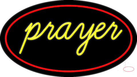 Yellow Prayer With Border Neon Sign