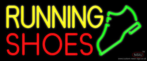 Yellow Running Red Shoes Neon Sign 