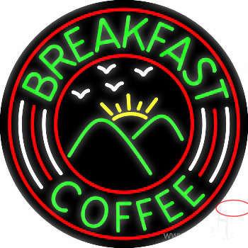Green Breakfast And Coffee Real Neon Glass Tube Neon Sign 