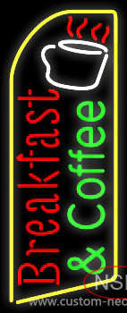 Red Breakfast And Green Coffee Neon Sign 