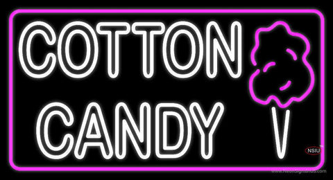 Double Stroke Cotton Candy With Logo Real Neon Glass Tube Neon Sign 