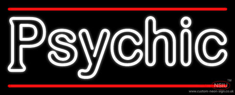White Double Stroke Psychic And Red Line Neon Sign 
