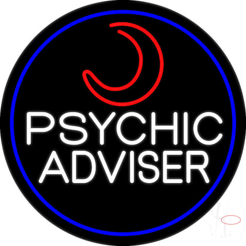 White Psychic Advisor With Logo Neon Sign 