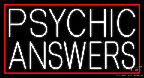 White Psychic Answers Neon Sign 