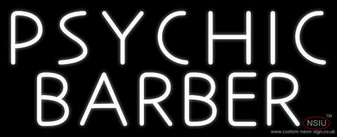 White Psychic Barber Neon Sign 