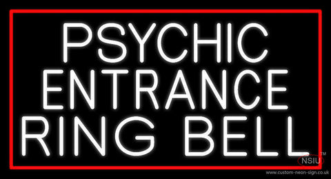 White Psychic Entrance Ring Bell Neon Sign 