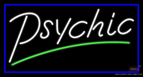 White Psychic Green Line Neon Sign 