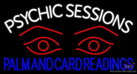 White Psychic Sessions With Red Eye Neon Sign 