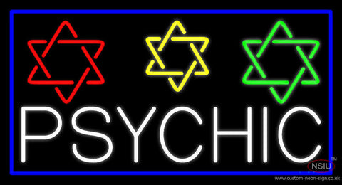 White Psychic With Stars Neon Sign 