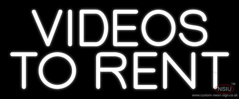 White Videos To Rent Neon Sign