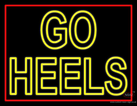 Yellow Go Heels Neon Sign