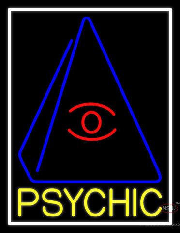 Yellow Psychic Eye Pyramid Neon Sign 